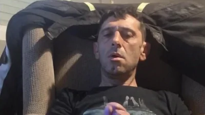 Guy masturbating on the sofa