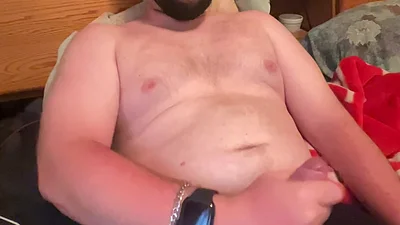 Sunburnt Jerkoff in bed