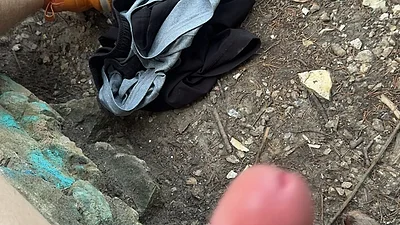 College Boy Cums on the Trail