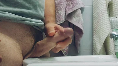 Daddy found a place to cum when the house is full of people.