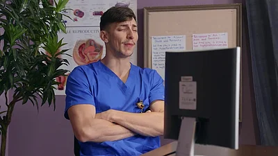MEN - Kaleb Stryker Gets His Knees Tested Again When Nurse Michael Jackman Pounds Him Hard