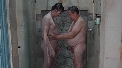 Stepdaddy Taking a Shower with His Boy