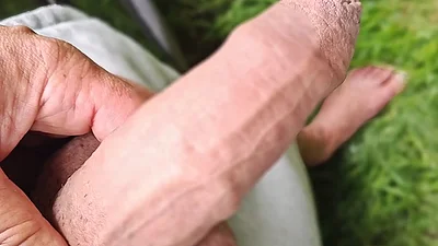 Uncut cock pissing