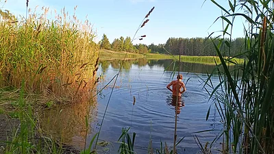 Evening by the lake. Unfortunately, I',m alone here ...