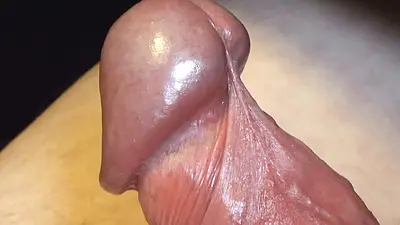 Cumshot after Big Uncut Head Foreskin &, Frenulum play w live audio 4K
