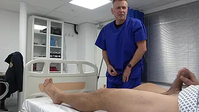 Doctor worships patient',s feet &, cum on foot PREVIEW
