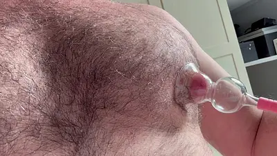 Sybian machine rocks the prostate and causes big cum