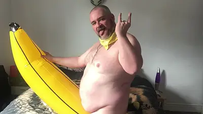 Fat Pig Inflatable Banana Wank &, Cum