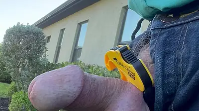 Outdoor, Cable Clamp Tightly Around My Dick And Balls