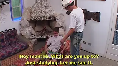 Horny Latin Studs Andrew Lopes and Leonardo Carioca Drill Each Other Near the Fireplace
